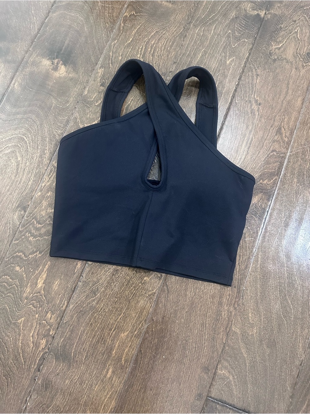 Mono b Black Asymmetrical Cutout Sports Bra